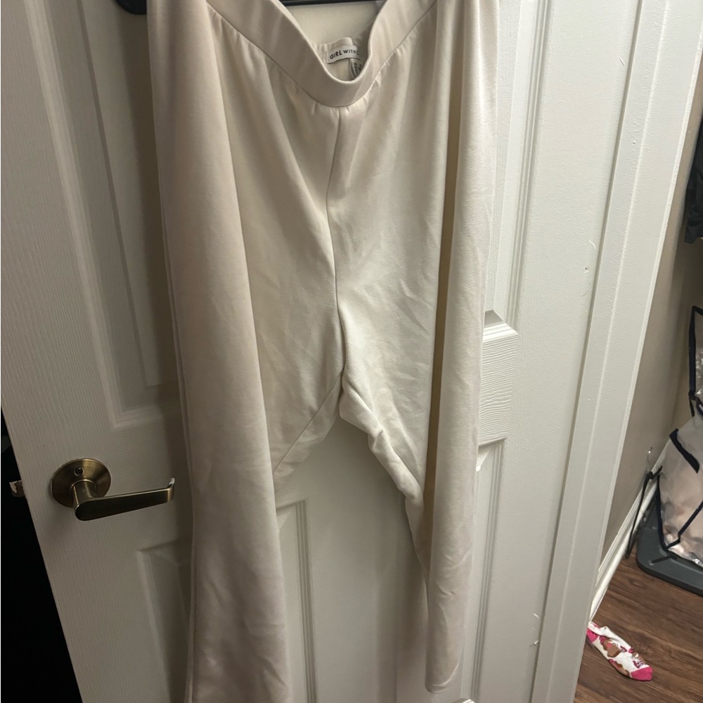 Cream Straight Leg Pants
